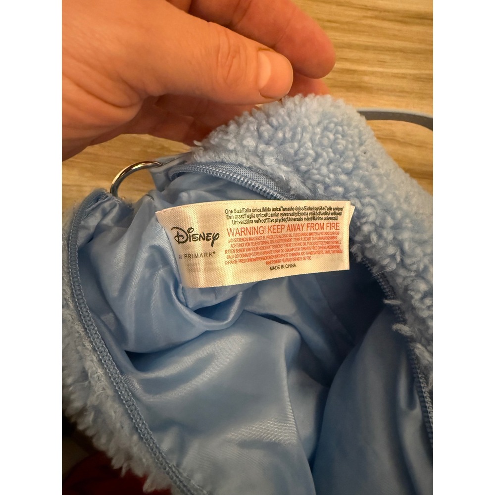Disney Stitch Primark Blue Sherpa Fleece Chain Shoulder Bag Baguette Purse - Picture 7 of 8
